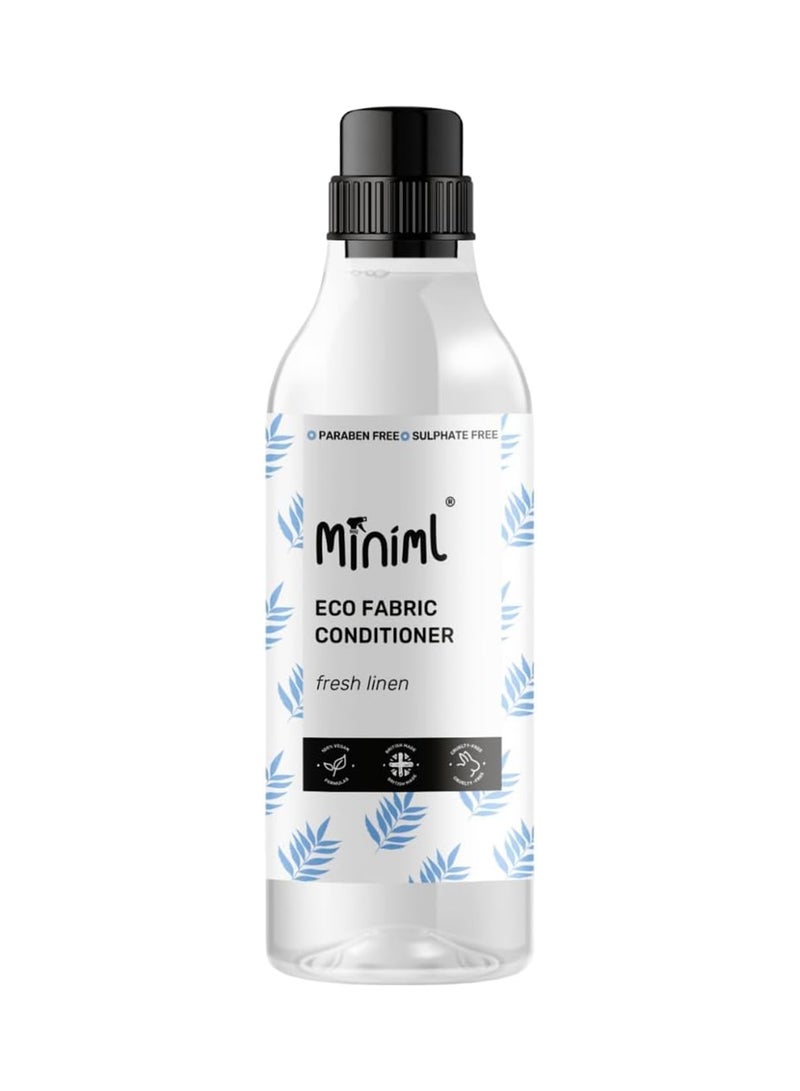 Miniml Eco Fabric Softener 1L - Fresh Linen Scented All Natural Fabric Softener for Sensitive Skin - 100% Vegan & Cruelty Free (50 Washes) - Image 1