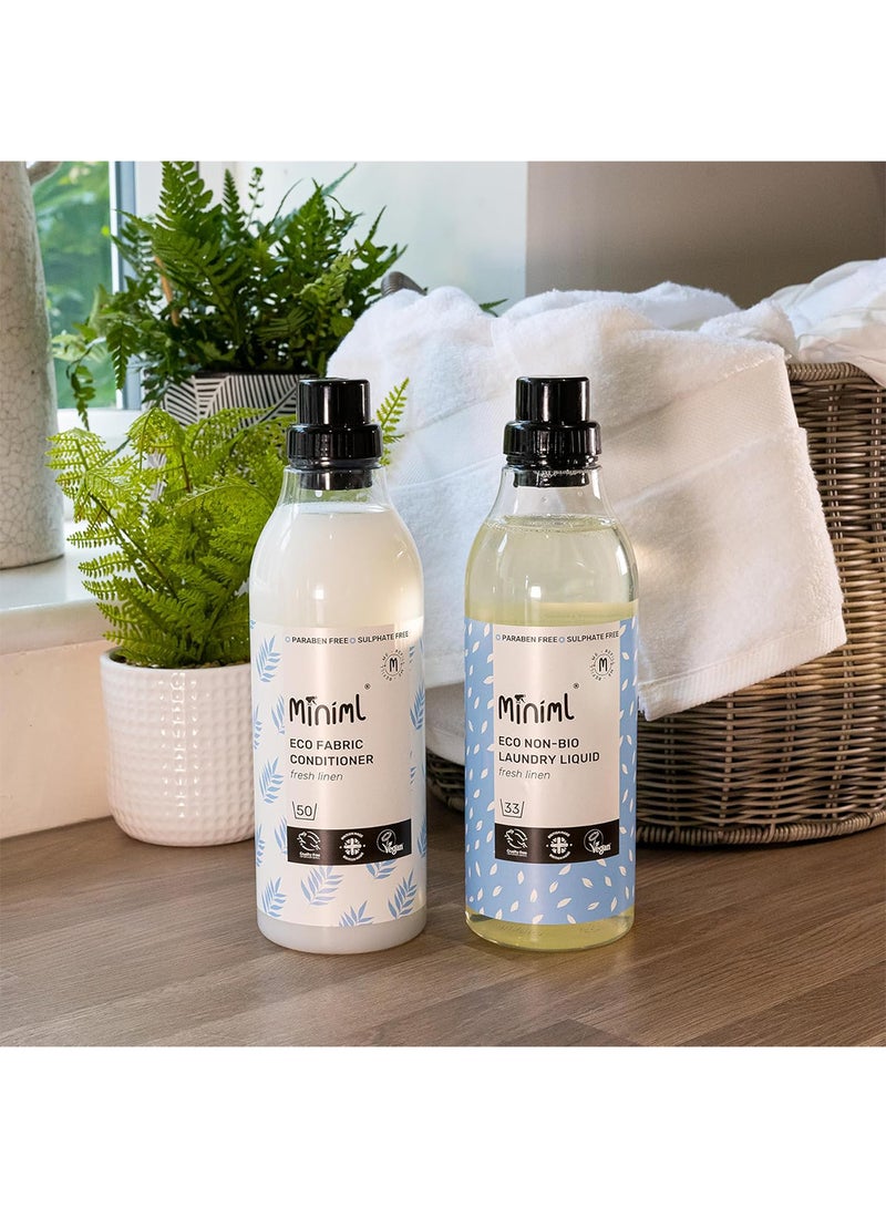 Miniml Eco Fabric Softener 1L - Fresh Linen Scented All Natural Fabric Softener for Sensitive Skin - 100% Vegan & Cruelty Free (50 Washes) - Image 2