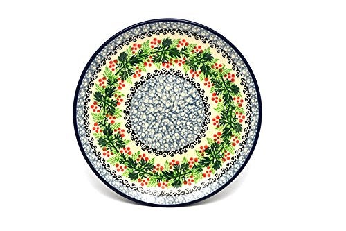 Polish Pottery Gallery Polish Pottery Plate - Salad/Dessert (7 3/4") - Holly Berry - Image 1