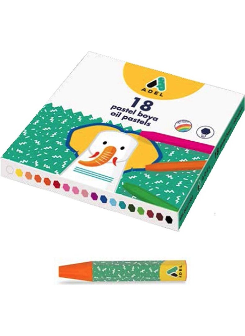 Adel Cardboard Box Crayons 18 Colors (4280857000) 