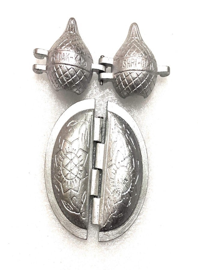 DiBha Combo of 2 Piece Aluminium Modak & Gujiya Mould, Silver (Medium Size) - Image 1