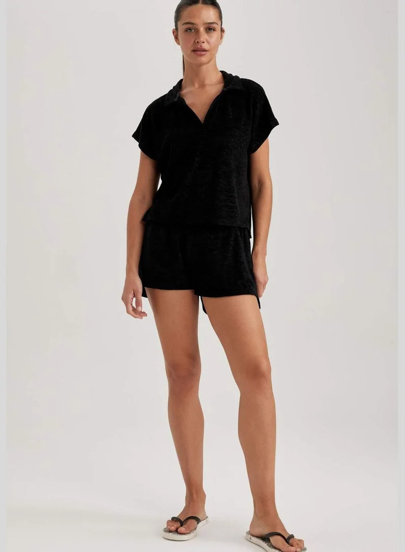 DeFacto Woman Polo Neck Knitted Short Sleeve T-Shirt