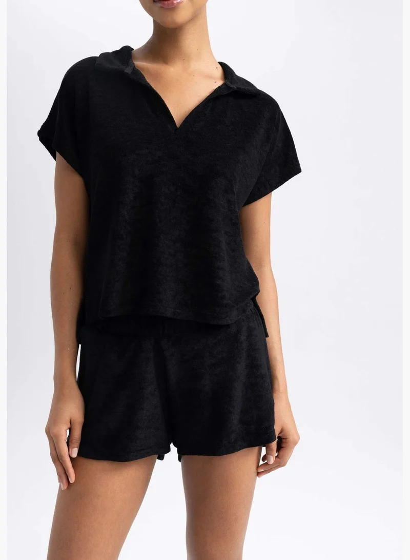 DeFacto Woman Polo Neck Knitted Short Sleeve T-Shirt