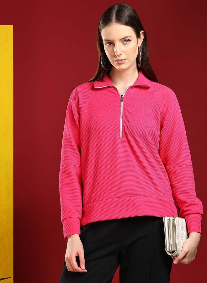 KOTTY Women's Solid Paradise Pink Stylish Sweatshirt(Pink,S)-KTTWOMENSWEATSHIRT411S - Image 4