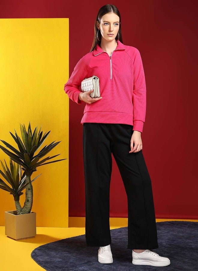 KOTTY Women's Solid Paradise Pink Stylish Sweatshirt(Pink,S)-KTTWOMENSWEATSHIRT411S - Image 3