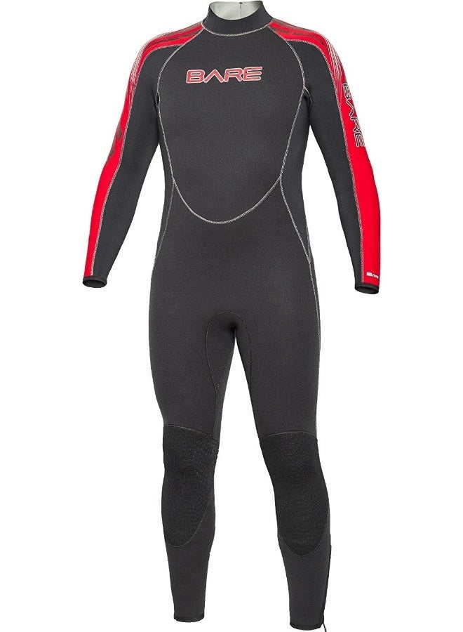 BARE DIVING WETSUIT 3MM VELOCITY FULL, MENS, RED