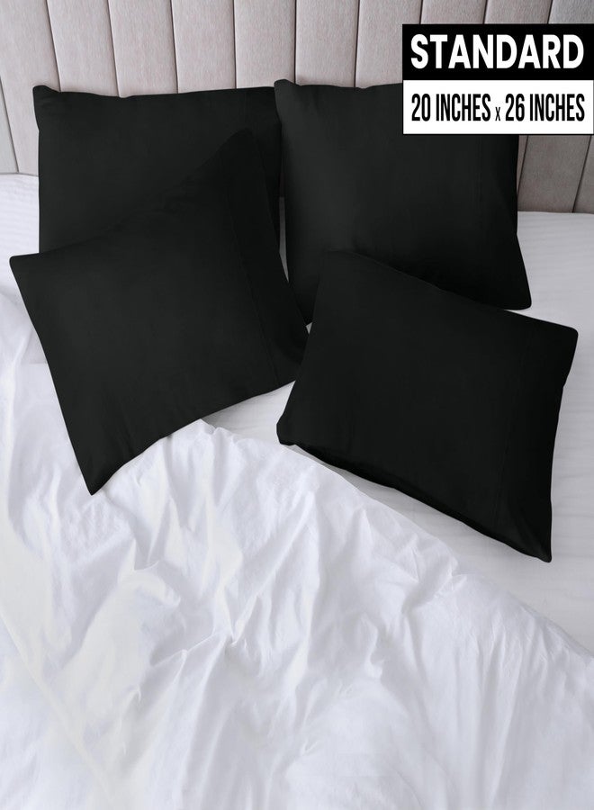 Utopia Bedding Standard Pillow Cases - 4 Pack - Envelope Closure - Soft Brushed Microfiber Fabric - Shrinkage and Fade Resistant Pillow Covers Standard Size 20 X 26 Inches (Standard, Black) - Image 2