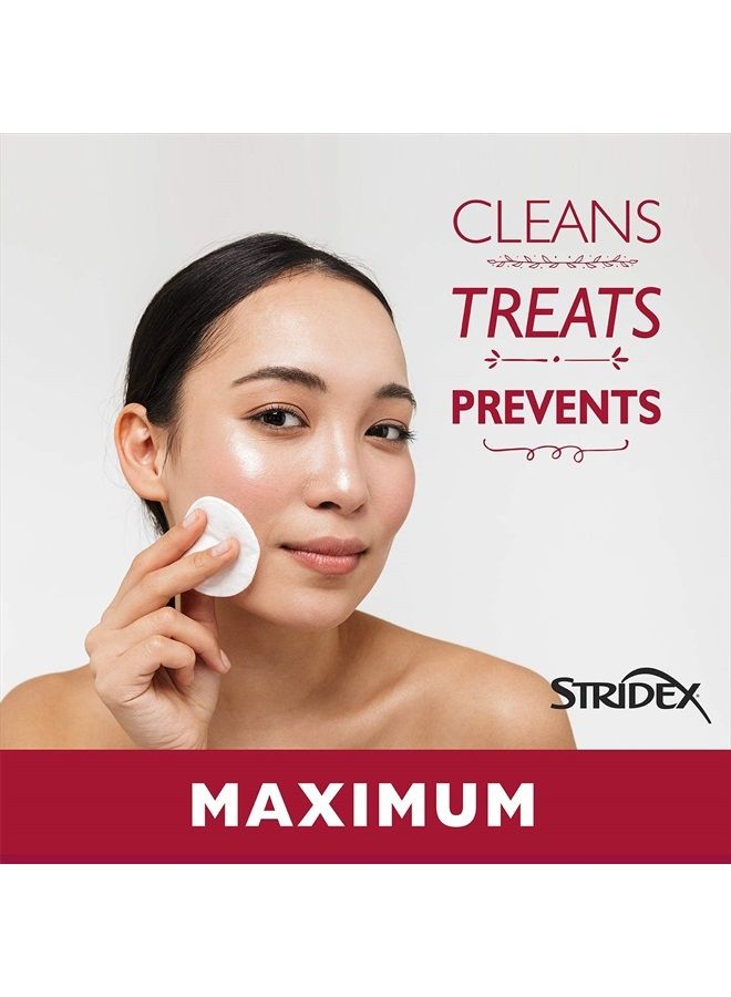 Stridex Medicated Acne Pads, Maximum, 90 Count, Pack of 3 – Facial Cleansing Wipes, Alcohol-Free Face Pads, Acne Treatment for Face, For Moderate Acne, Smooth Application  - Image 2