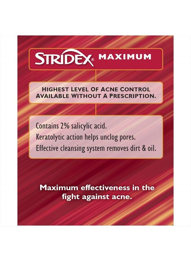 Stridex Medicated Acne Pads, Maximum, 90 Count, Pack of 3 – Facial Cleansing Wipes, Alcohol-Free Face Pads, Acne Treatment for Face, For Moderate Acne, Smooth Application  - Image 3