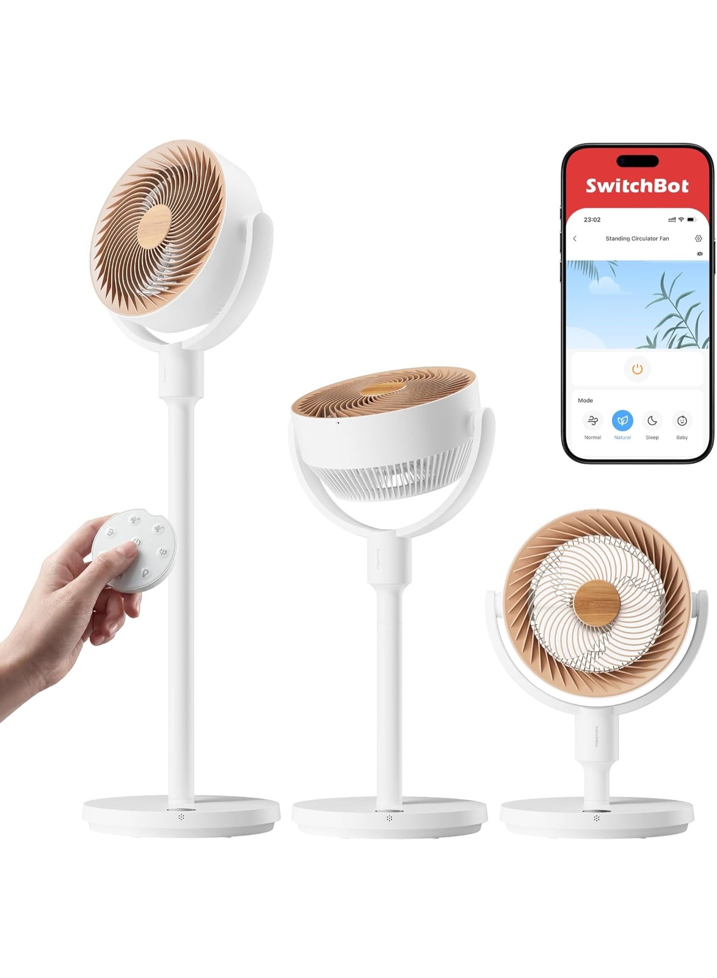 Smart Pedestal Fan Rechargeable Standing Fan with App & Remote Control, Cordless & Corded Oscillating Floor/Desktop Fan, Adjustable Height, Ultra Quiet 22dB, Matter Compatible, Works with Google Home & Apple HomeKit, Bedroom & Home Fan