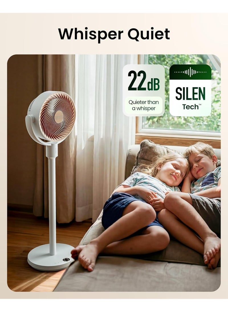 SwitchBot Smart Pedestal Fan Rechargeable Standing Fan with App & Remote Control, Cordless & Corded Oscillating Floor/Desktop Fan, Adjustable Height, Ultra Quiet 22dB, Matter Compatible, Works with Google Home & Apple HomeKit, Bedroom & Home Fan - Image 5