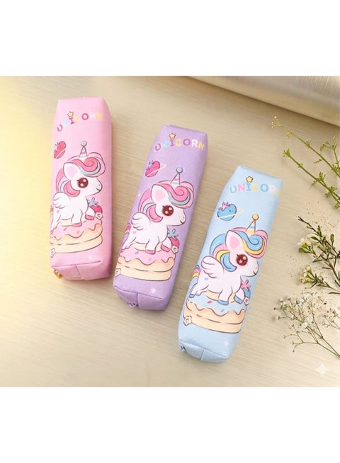 Cute cartoon-themed leather pencil case with a zipper for children - 1 pencil holder
