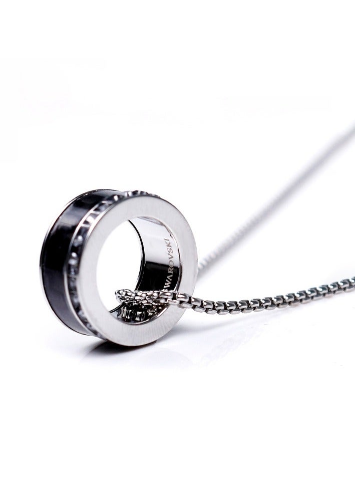 Jewelry Pendant Gray Stainless Steel Necklace - Image 3