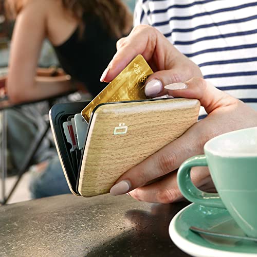 ÖGON -DESIGNS- أوجون -تصاميم- حافظة بطاقات من الألمنيوم مع قفل معدني، حماية RFID ضد الاحتيال وإلغاء المغنطة، محفظة مدمجة، نموذج سمارت كيس أوسلو - Image 3
