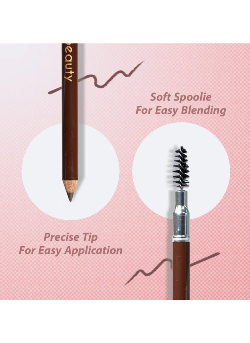 IDA Beauty Double-Sided Wooden Eyebrow Pencil | Waterproof, Smudge-Proof, 24-Hour Wear | Vitamin-Enriched, Vegan, Halal, Cruelty-Free  - Image 4