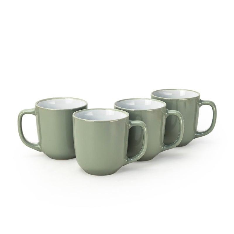 Cuisine Art Stoneware IVY 4PCS Mug Set | 420 ML Olive Green Coffee Mug Set | Durable Coffee Cup Set for Home & Office | Cups for Cappuccino, Latte, Tea & Cocoa Restaurant Coffee Mugs - Image 1