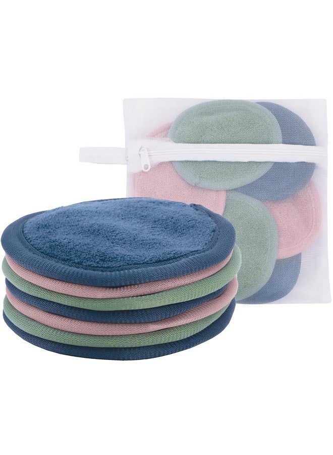 إس آند تي إن سي مناديل مزيل المكياج للعناية بالبشرة، مناديل مكياج قابلة لإعادة الاستخدام مع حقيبة غسيل، أساسيات السفر، ألوان متنوعة، قطر 10.16 سم، 7 عبوات - Image 1
