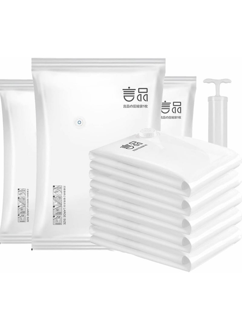 5 Pack Large Vacuum Seal Storage Bags, Reusable Compression Bags Premium Vacuum Storage Bags with Electric Pump for Bedding, Clothes, Curtains, Pillows - Image 1