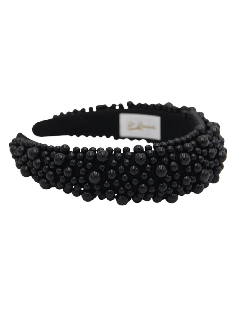 Bidani Faux Pearl Headband - Black - Image 3