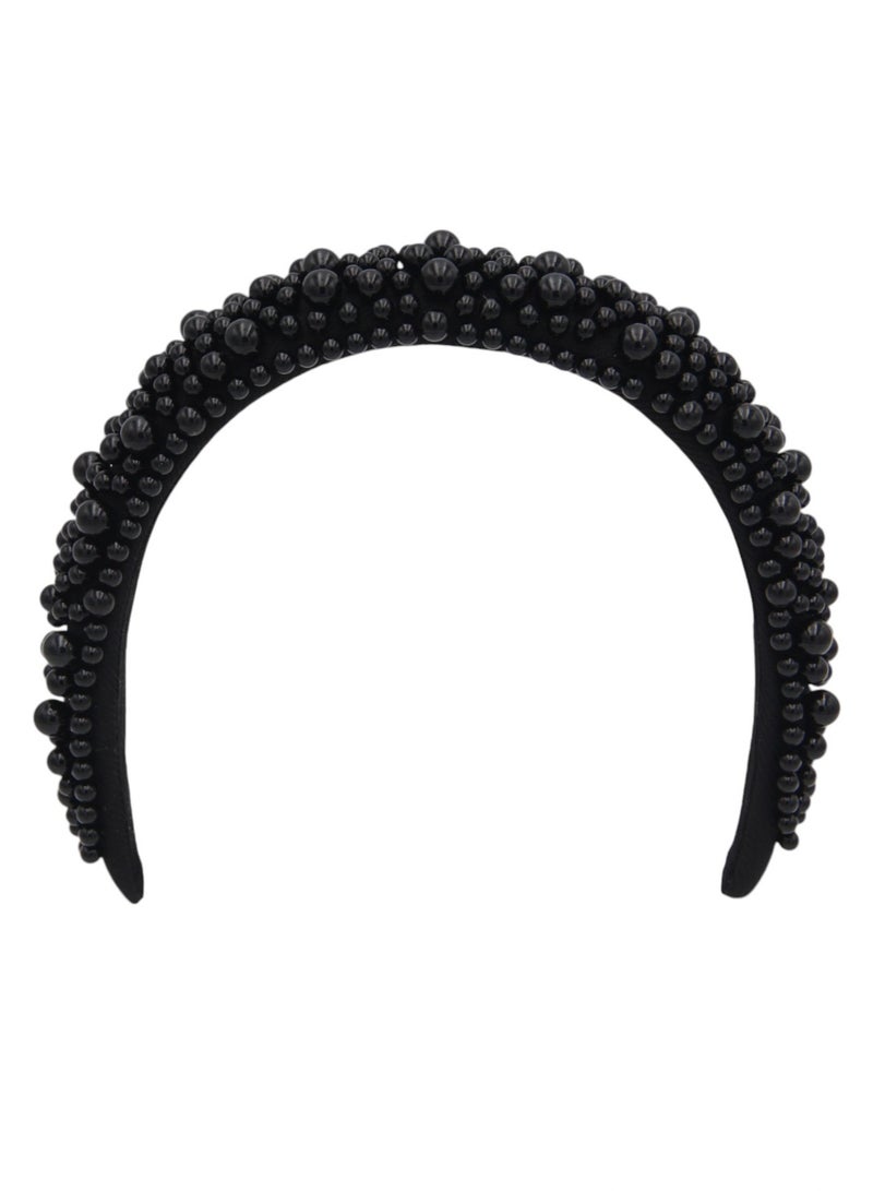 Bidani Faux Pearl Headband - Black - Image 2