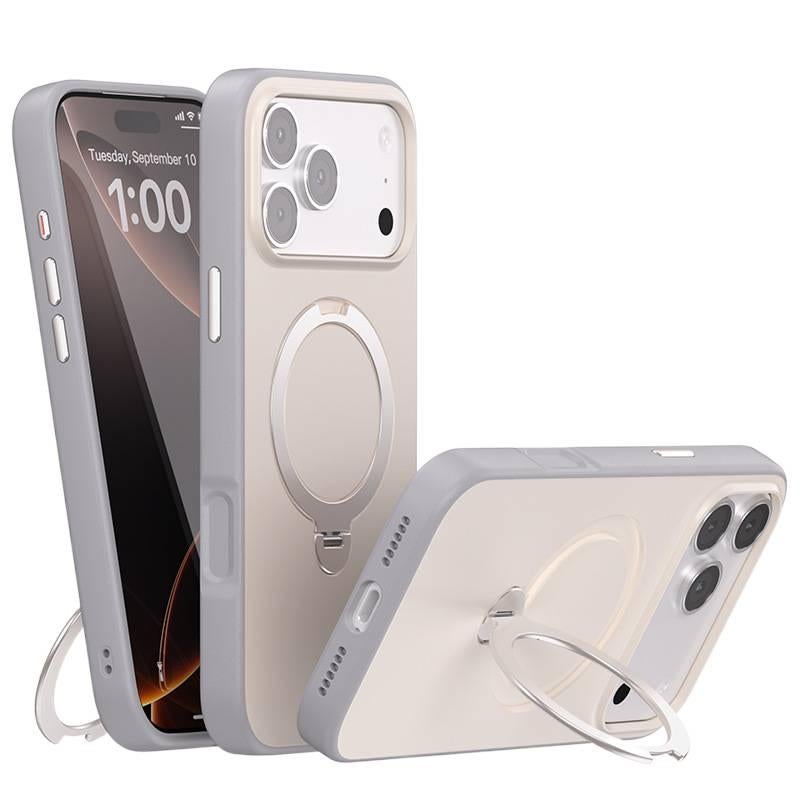 غطاء MagSafe | مقاوم للصدمات لـ iPhone 17 / 17 Air / 17 Pro / 17 Pro Max | حماية من السقوط | حامل قائم | رمادي - Image 1