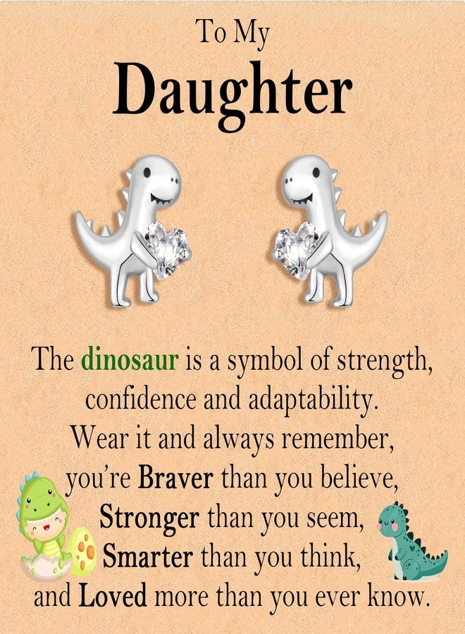 CERSLIMO Hypoallergenic Dinosaur Earrings for Girls Kids, Cute Dinosaur Animal Jewelry Birthday Christmas Graduation Gifts for Daughter Teens Teenager - Image 1