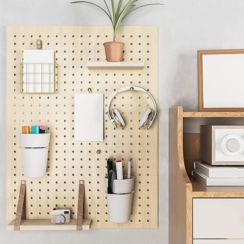 Kuhome 6 Sets Pegboard Hooks with Pegboard Cups, Ring Style Pegboard Bins with Rings, Pegboard Cup Holder Accessories for Organizing Storage (White) - Image 5