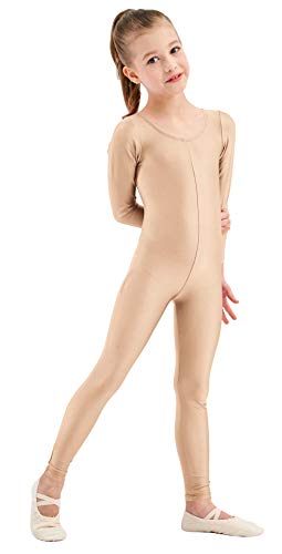 speerise Girls Unitards Gymnastics Long Sleeves Full Body Toddler Ballet Leotards for Kids Costumes, Flesh, M - Image 3