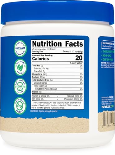 Nutricost Organic Pineapple Powder (8 OZ) - USDA Certified Organic, Pineapple Juice Powder, Gluten Free - Image 5