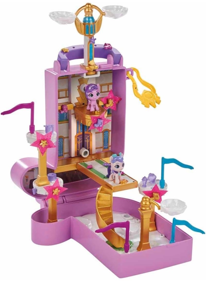 My Little Pony Mini World Magic Compact Creation Zephyr Heights Toy - Portable Playset with Princess Pipp Flower Blossom Pony for Children from 5 Years, Multicoloured, - Image 3