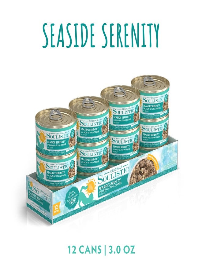 Soulistic Originals Wet Cat Food, Seaside Serenity Salmon and Tuna Dinner in Gravy, 3oz Can, Pack of 12 - Image 2