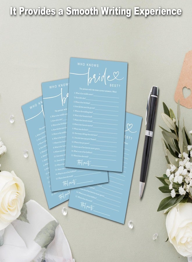 Cazhes Minimalist Bridal Shower Games, 30 Light Blue Who Knows The Bride Best, Wedding Bachelorette Engagement Party Decorations Supplies Favors - A05 - Image 3