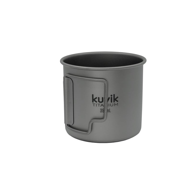 Kuvik Titanium Cup with Lid 350ml (11.8 oz) - Ultralight and Compact Pot for Backpacking, Camping, and Survival - Image 3