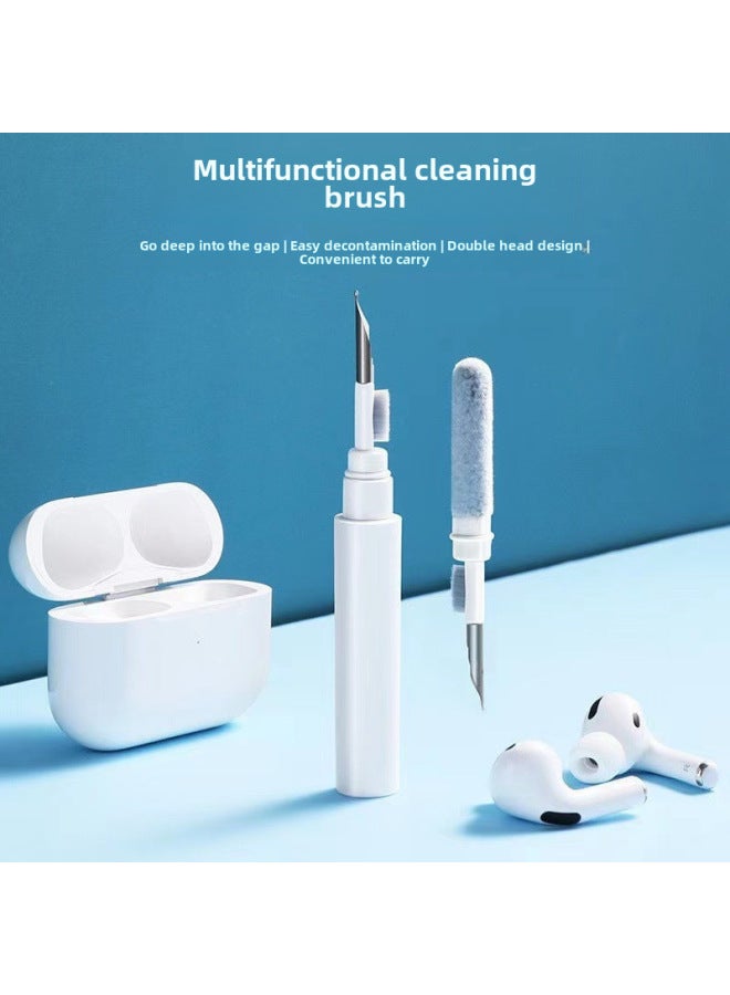Bluetooth Headset Cleaning Pen Multi-functional Computer Mobile Phone Cleaning Brush Portable Three-in-one Cleaning Brush Set Brush-Color:Black Pearlescent Bag  - Image 4