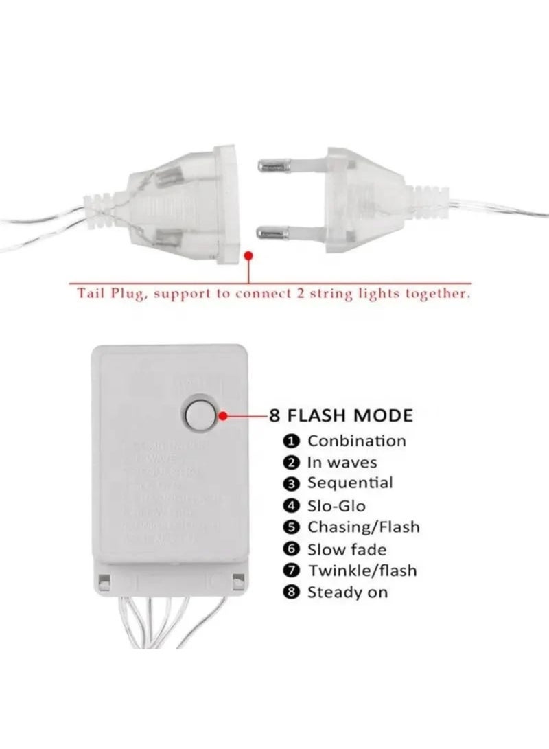 سلسلة أضواء LED على شكل ديا بيضاء دافئة من DPL مع زر تحكم في الصندوق و8 أوضاع | مجموعة من 10 مصابيح معلقة مزخرفة لديكور الديوالي والمهرجانات وحفلات الزفاف والحفلات والديكور المنزلي (DPL-848) - Image 4