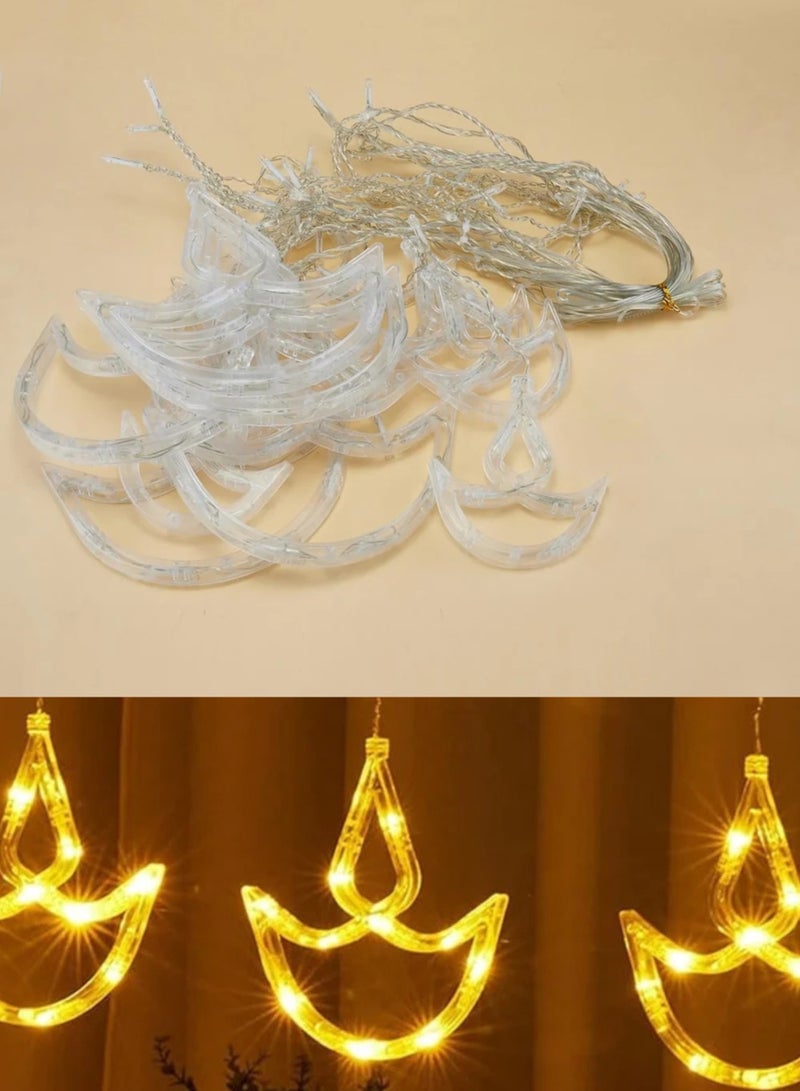 سلسلة أضواء LED على شكل ديا بيضاء دافئة من DPL مع زر تحكم في الصندوق و8 أوضاع | مجموعة من 10 مصابيح معلقة مزخرفة لديكور الديوالي والمهرجانات وحفلات الزفاف والحفلات والديكور المنزلي (DPL-848) - Image 5