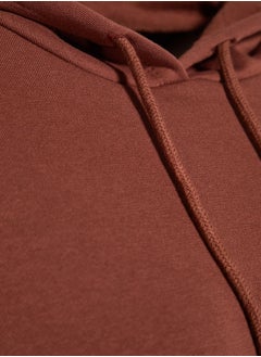 trendyol Brown Thick Fleece Interior Printed Back Oversized/Wide Knitted Sweatshirt TWOAW23SW00904  - Image 4