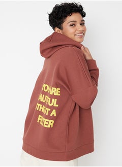 Brown Thick Fleece Interior Printed Back Oversized/Wide Knitted Sweatshirt TWOAW23SW00904 - pzsku/Z9BD3E64214A7B75DFF5AZ/45/_/1730940871/0be7d33c-662d-49a5-9d4e-fda5063752ee