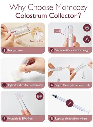 Colostrum Collector Reusable Breast Milk Collector with Storage Case and Cotton Wipe, Portable Colostrum Container BPA Free, Multi-Use Collector - view 5