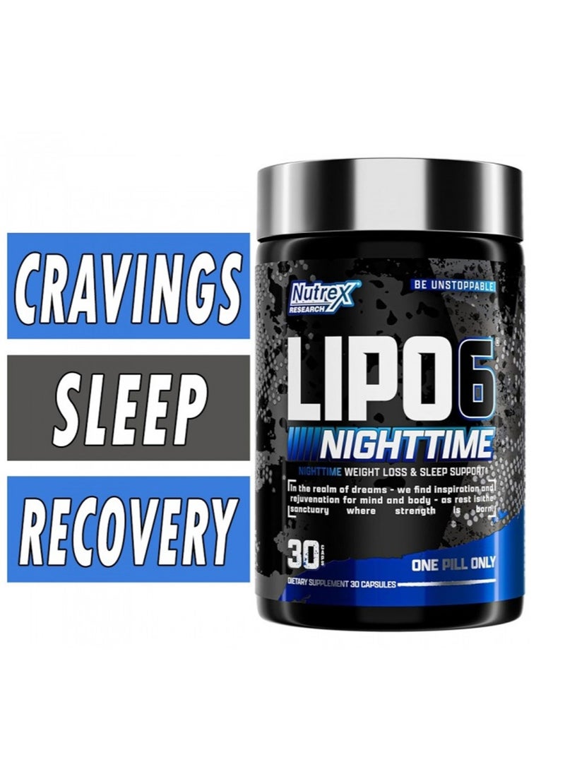Nutrex Research LIPO 6 Black Nighttime Ultra Concentrate 30 Black-Caps  - Image 3