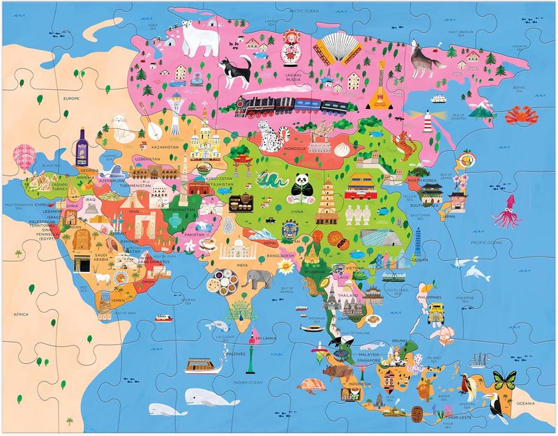 Mudpuppy Map of Asia 70 Piece Geography Puzzle - Image 2