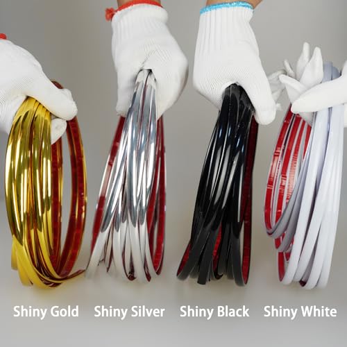 Hungbak Peel and Stick Finish Molding Trim for Wall, Ceiling, Mirror, Tile Edge, Furniture and Home Decoration (Shiny Gold, 10m x 1cm) - Image 3