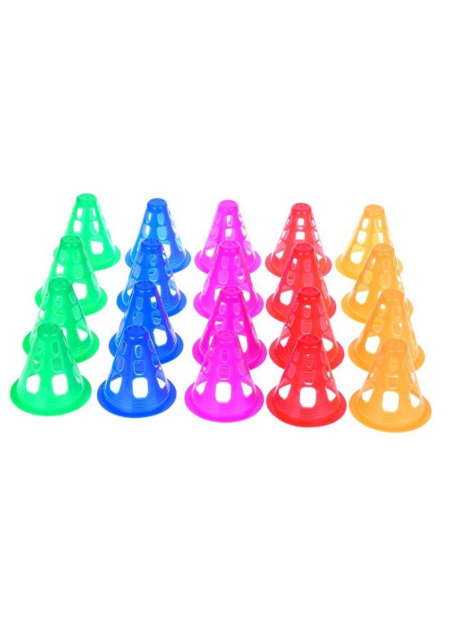 37YIMU 3 Inch Training Cones For Kid Adult Mini Sports Training Cones Plastic Windproof Roadblock Traffic Road Cones For Roller Skating And Skate Practice,5 Colors, 20 Pcs  - Image 2