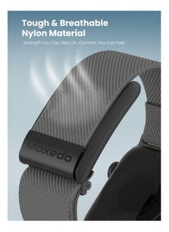 Moxedo Moxedo Hybrid Fit-Weave Nylon Braided Band Adjustable Replacement Strap Compatible for iWatch and Whoop 4.0 Wearable Health and Fitness Tracker - Gray  - Image 3