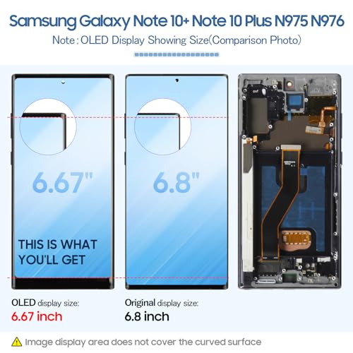 Olivechard Note 10 5G OLED LCD Display Aura Blue Frame for Samsung Galaxy Note10 Plus5G SMN975U N975W N976U 68 LCD Screen Display Replacement Touch Digitizer Assembly Kit - Image 3
