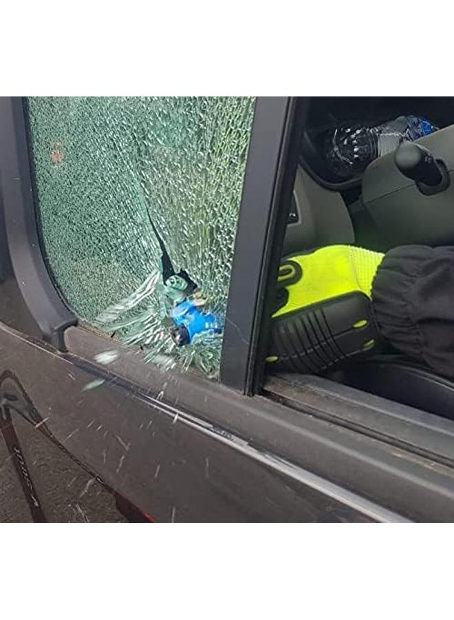 bluejw Pack of 2 The Original Emergency Keychain Car Escape Tool, 2-in-1 Seatbelt Cutter and Window Breaker, Made in USA, Yellow, Red - Compact Emergency Hammer - Image 2