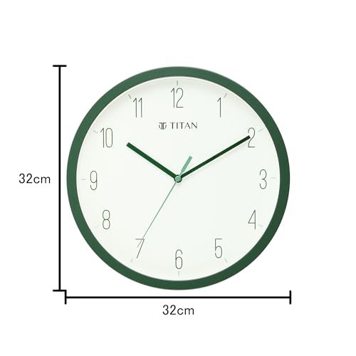 Titan Contemporary Colours Analog Wall Clock with Silent Sweep Technology- Green 32 cm x 32 cm (Medium) - Image 2