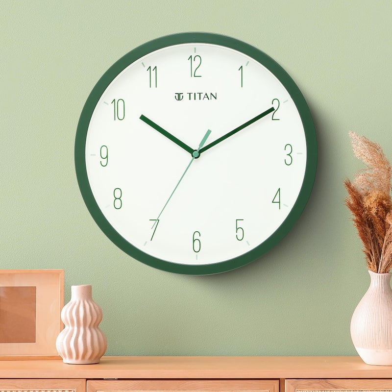 Titan Contemporary Colours Analog Wall Clock with Silent Sweep Technology- Green 32 cm x 32 cm (Medium) - Image 5