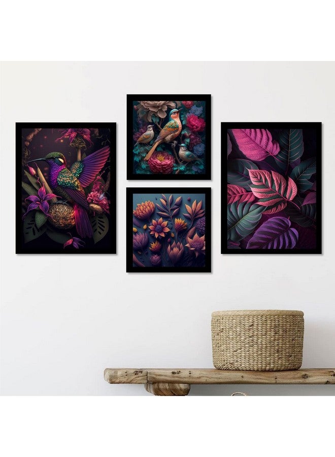 ARTELLY لوحة جدارية كبيرة مزخرفة من ARTELLY لغرفة المعيشة وغرفة النوم وزخرفة غرفة الرسم - لوحة جدارية مؤطرة لتزيين المنزل/مجموعة تزيين الجدران مكونة من 4 إطارات صور لتزيين المكتب هدايا (فن حديث، 2) - Image 4