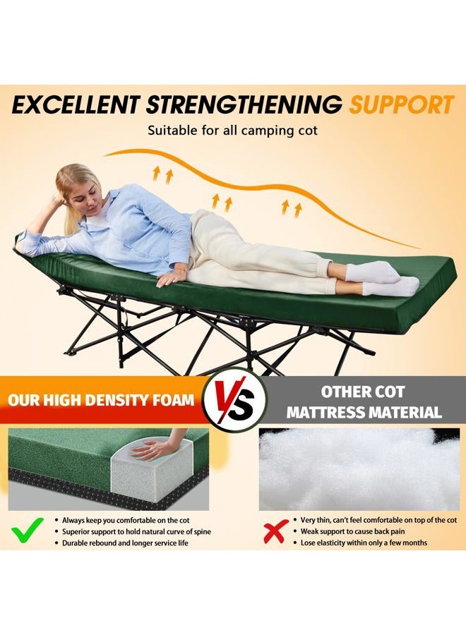 CYMULA Camping Cot Mattress 34in Wide Memory Foam Sleeping Pad,Soft Warm Non-Slip Camping Mattress Topper with Retaining for Adults,Portable Roll up Pad for Travel（79 * 34 * 2,Dark Green） - Image 2